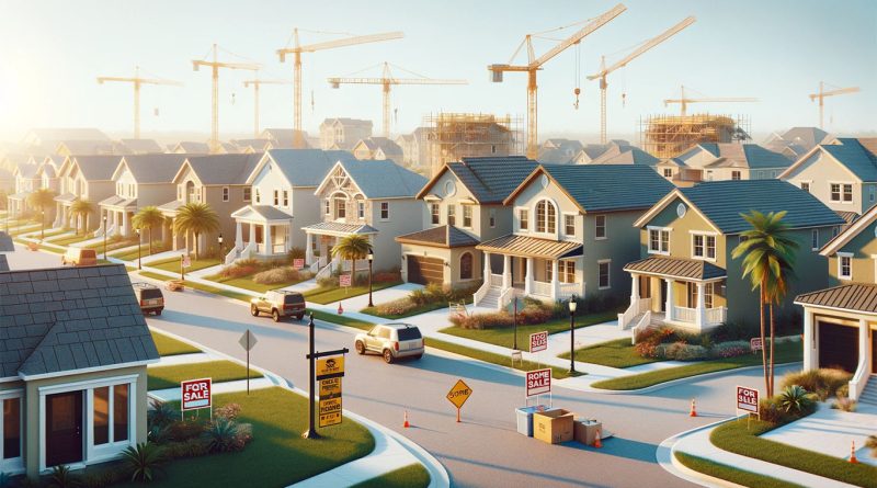 A vibrant Florida neighborhood with new homes for sale and ongoing construction to support private home inspections article
