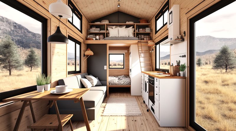 Image of the inside of a small home in a secluded environment to support tiny home movement article