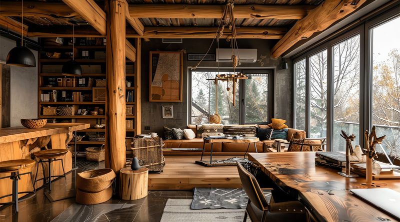 Anne Hathaway’s living room displaying vertical storage technique