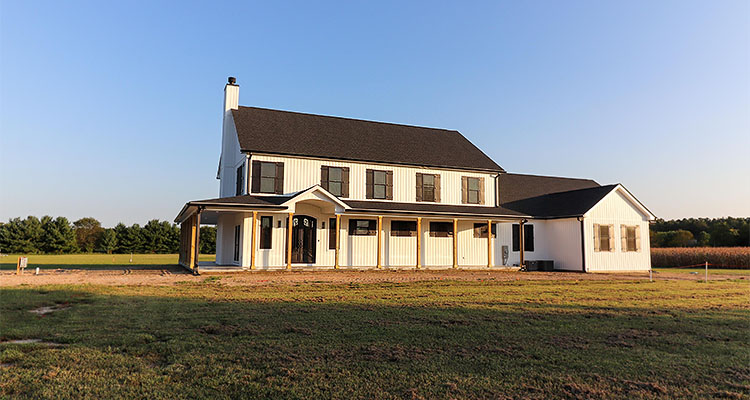 Modern Farmhouse with Wrap-around Porch in Sussex County Delaware