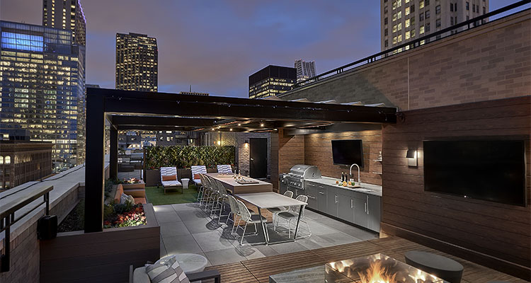 Contemporary rooftop terrace