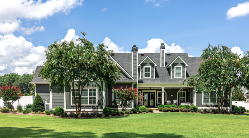 A modern house in the suburbs