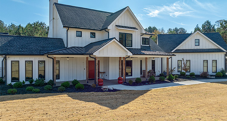 modern farmhouse-style house