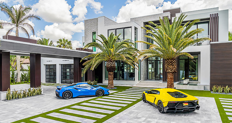 luxurious waterfront estate located at 298 W Key Palm Road in Boca Raton, Florida