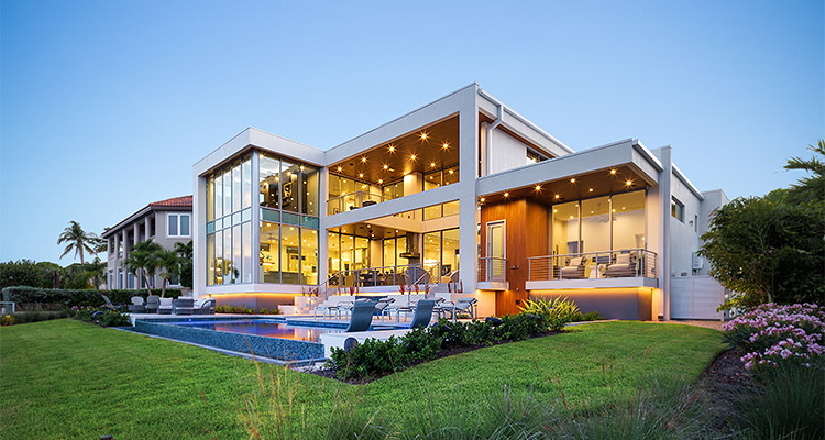 "Bird Key Modern" custom home built by Murray Homes