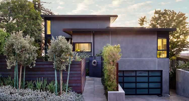 a modern house with contemporary architectural design elements