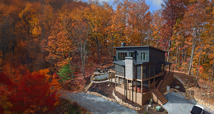 Luxury woodland home built by Modern Rustic Homes