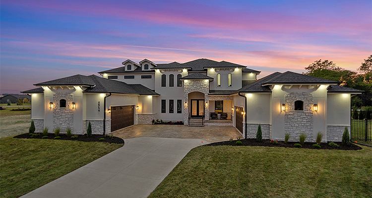 he exterior of a luxury residential home