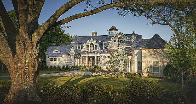 a Nantucket-style luxury lakefront home