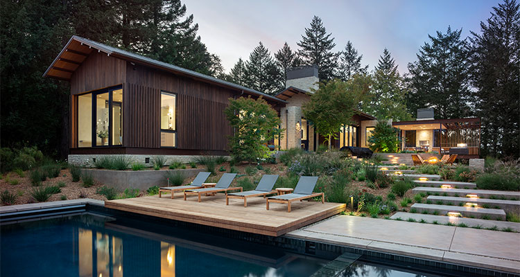 the exterior of the Dry Creek Valley Residence
