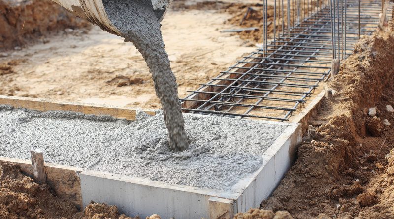 Concrete foundation for custom home building