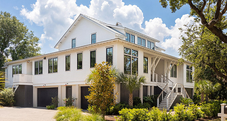 a large, modern coastal-style house