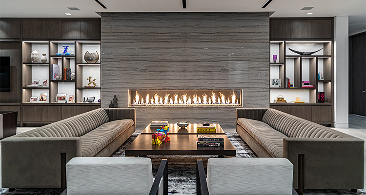 a modern, luxurious living room interior