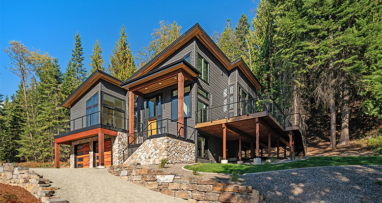 a custom-built modern rustic home