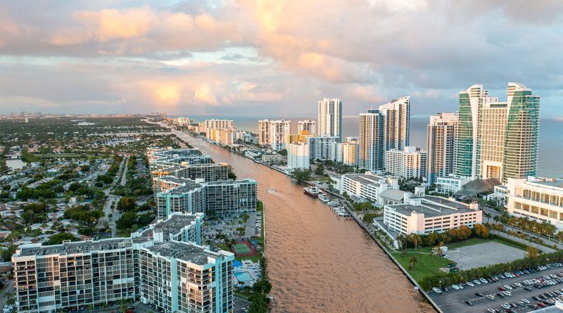 Luxury condominium development in Hallandale Beach attracting sports fans seeking homes near Miami stadiums